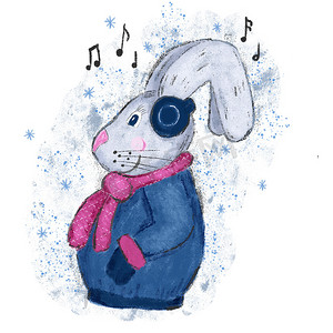兔子的手绘插图。