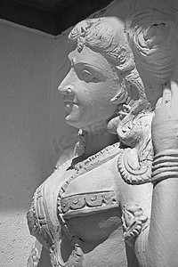 在 Shrinath Mhaskoba 寺、科迪特、萨斯瓦德、马哈拉施特拉邦的雕塑