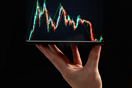 统计显示摄影照片_市场经济图表统计显示利润增长分析金融交易增加数字货币背景