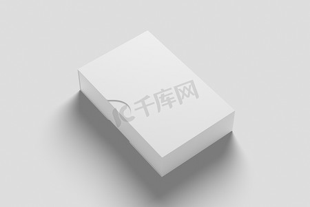 产品模型摄影照片_带滑套的软件盒白色空白 3D 渲染样机