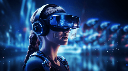 vr虚拟现实场景背景图片_VR眼镜虚拟现实科技场景