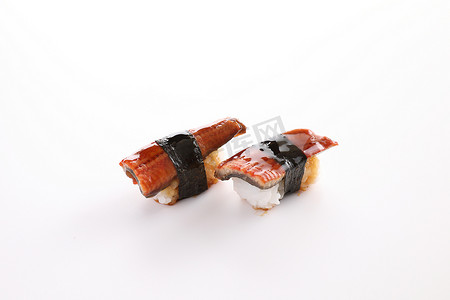 鳗鱼寿司 鳗鱼握寿司 日本食品 白色背景中分离
