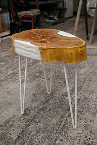 天然实木边桌.slab 咖啡桌，现代咖啡桌