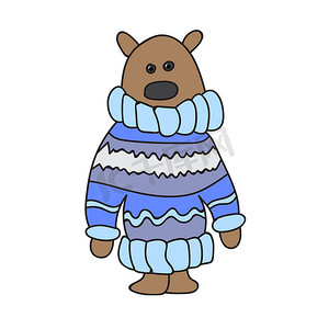 穿着蓝色毛衣的熊。