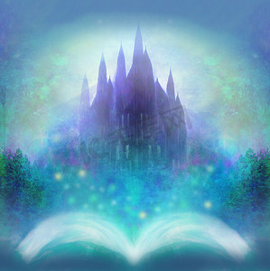 童话动图摄影照片_童话的魔法世界，书中出现的童话城堡