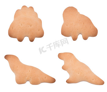 三角龙摄影照片_恐龙形状的饼干