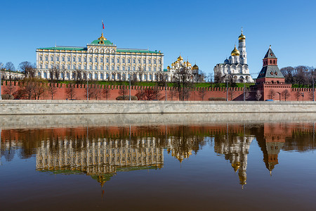 俄罗斯文化摄影照片_莫斯科克里姆林宫和伊凡大帝钟楼，俄罗斯