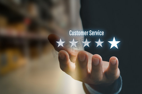 客户服务理念非常适合商务人士触摸屏的满意度五星级评级。积极的思考和客户反馈。