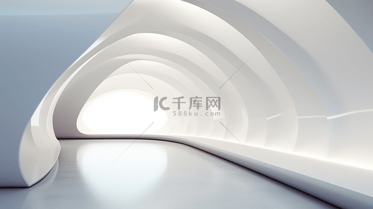 三维形状背景图片_白色拱门隧道的三维渲染图