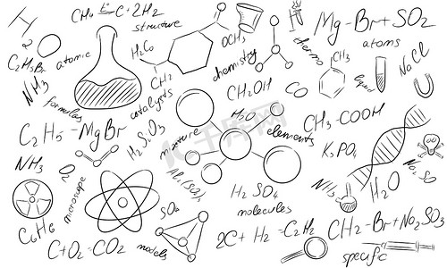 白板上的化学科学公式