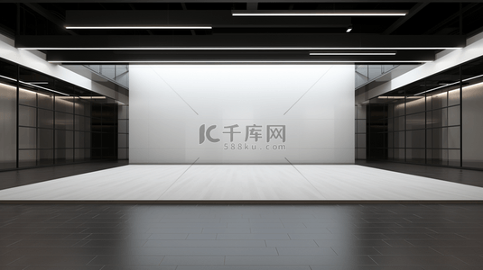 展厅标题背景图片_豪华的白色抽象建筑极简背景，现代展厅。