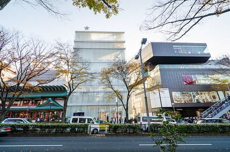 表参道摄影照片_日本东京 — 2013年11月24日：在表参道街上购物的游客