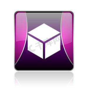 框紫色方形 web 光泽图标