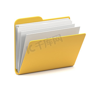 记忆摄影照片_黄色文件夹图标打开 3D