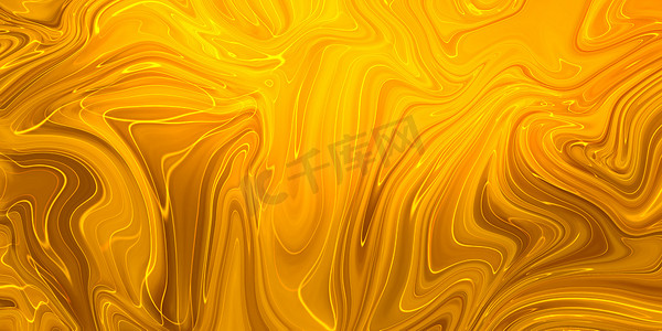 黄色和金色油漆抽象背景。