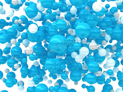 孤立的抽象蓝色和白色球