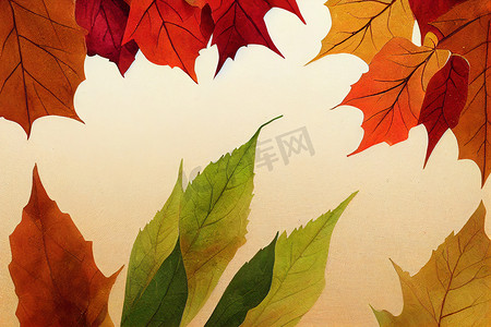叶子和浆果秋天秋天婚礼邀请函的背景