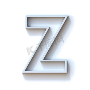 z摄影照片_带阴影字母 Z 3D 的灰色挤压轮廓字体