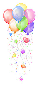 生日气球卡通摄影照片_生日气球