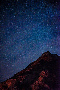 雪山星空摄影照片_星空和冰岛雪山