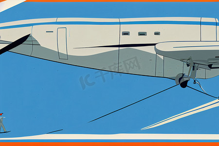 飞机机身和粘合结构修理工，卡通插图