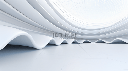 企业建筑背景背景图片_抽象白色建筑背景。3D 渲染。现代几何壁纸。未来主义科技设计。
