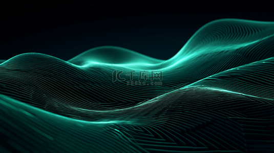动态波浪背景图片_绿色曲线曲面科技背景