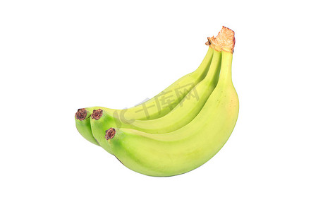 青香蕉摄影照片_三个青香蕉