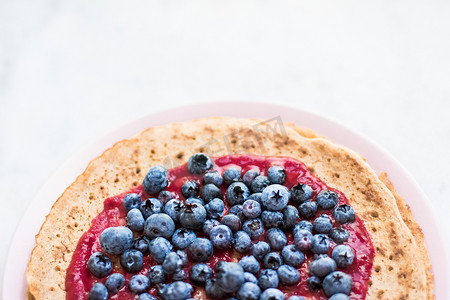 蓝莓糕点甜点 — 乡村美食食谱概念