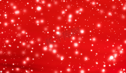 圣诞节、新年和情人节红色抽象背景、假日卡片设计、闪亮的雪花作为豪华美容品牌的冬季销售背景