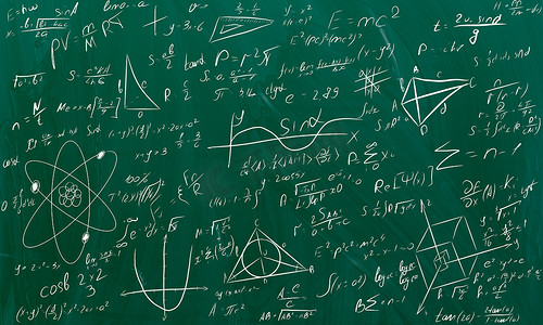 数学科学无缝模式与几何图、公式和计算。