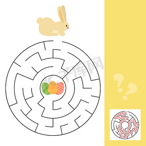 帮助小兔子找到复活节彩蛋的路径。