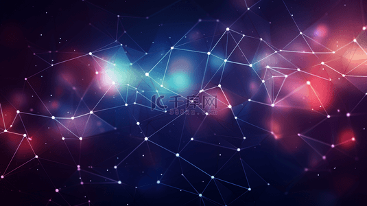 蓝色几何企业背景图片_蓝色紫色科技抽象线条背景