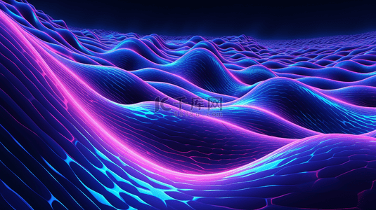大气网格背景图片_商务科技曲面蓝紫色大气背景