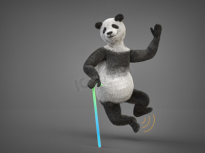 人物角色动物熊熊猫 Danicng 手杖