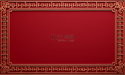 中国风边框红金边框红色背景