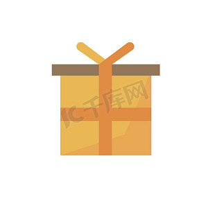 礼物盒或礼品纸包图标矢量平面卡通隔离在白色