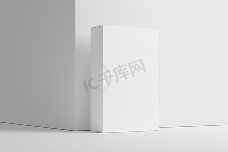 带滑套的软件盒白色空白 3D 渲染样机
