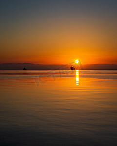 希腊塞萨洛尼基美丽的日落