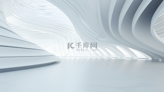 品牌vi设计背景图片_抽象白色建筑背景。3D 渲染。现代几何壁纸。未来主义科技设计。