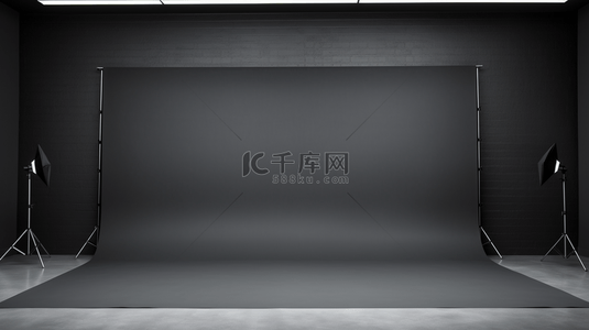 抽象奢华的暗灰色和黑色渐变色，用作背景工作室的墙壁以展示您的产品。
