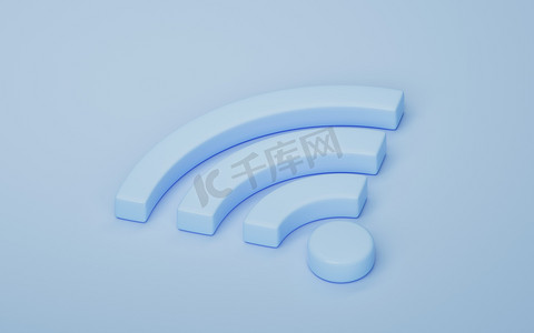 路虎车标志摄影照片_无线网络技术与 wifi 标志，3D 渲染。