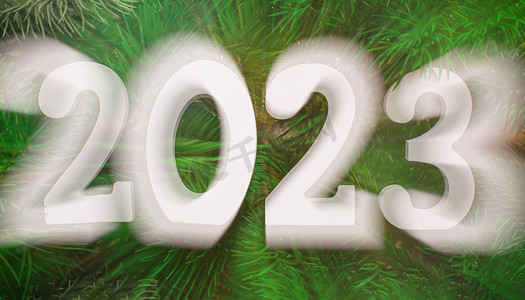 新年快乐海报摄影照片_新年快乐 2023 年背景新年假期卡，灯光明亮