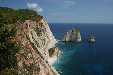 灰色的石头，希腊海岸