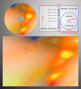 DVD 标签和盒盖的抽象设计模板。