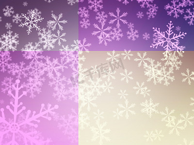 多彩的星星摄影照片_多彩的圣诞背景与雪花和星星