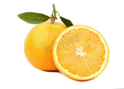 橙子水果半个