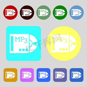 MP3 播放器图标标志。 