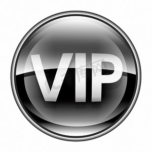 VIP 图标黑色，隔离在白色背景。