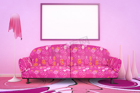 粉色花朵电动沙发